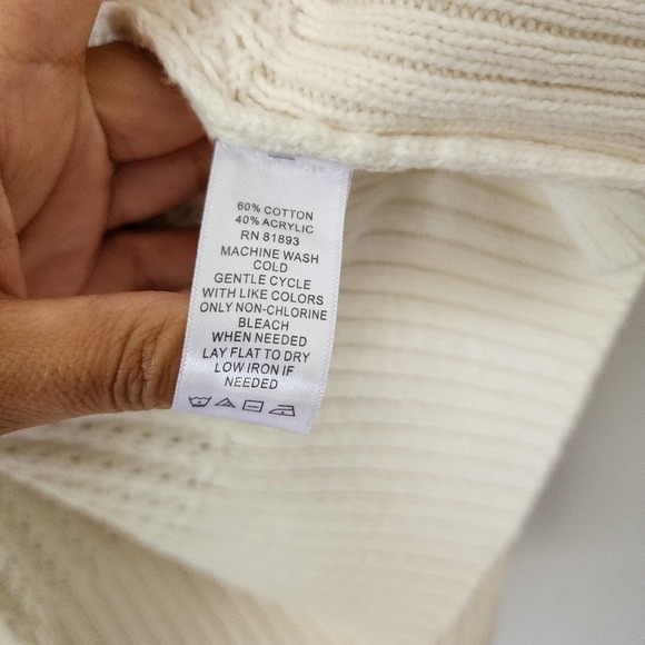 Liz Claiborne Chunky Knit White Long Sweater Cardigan Size 2X NWOT‎ - Picture 4 of 11
